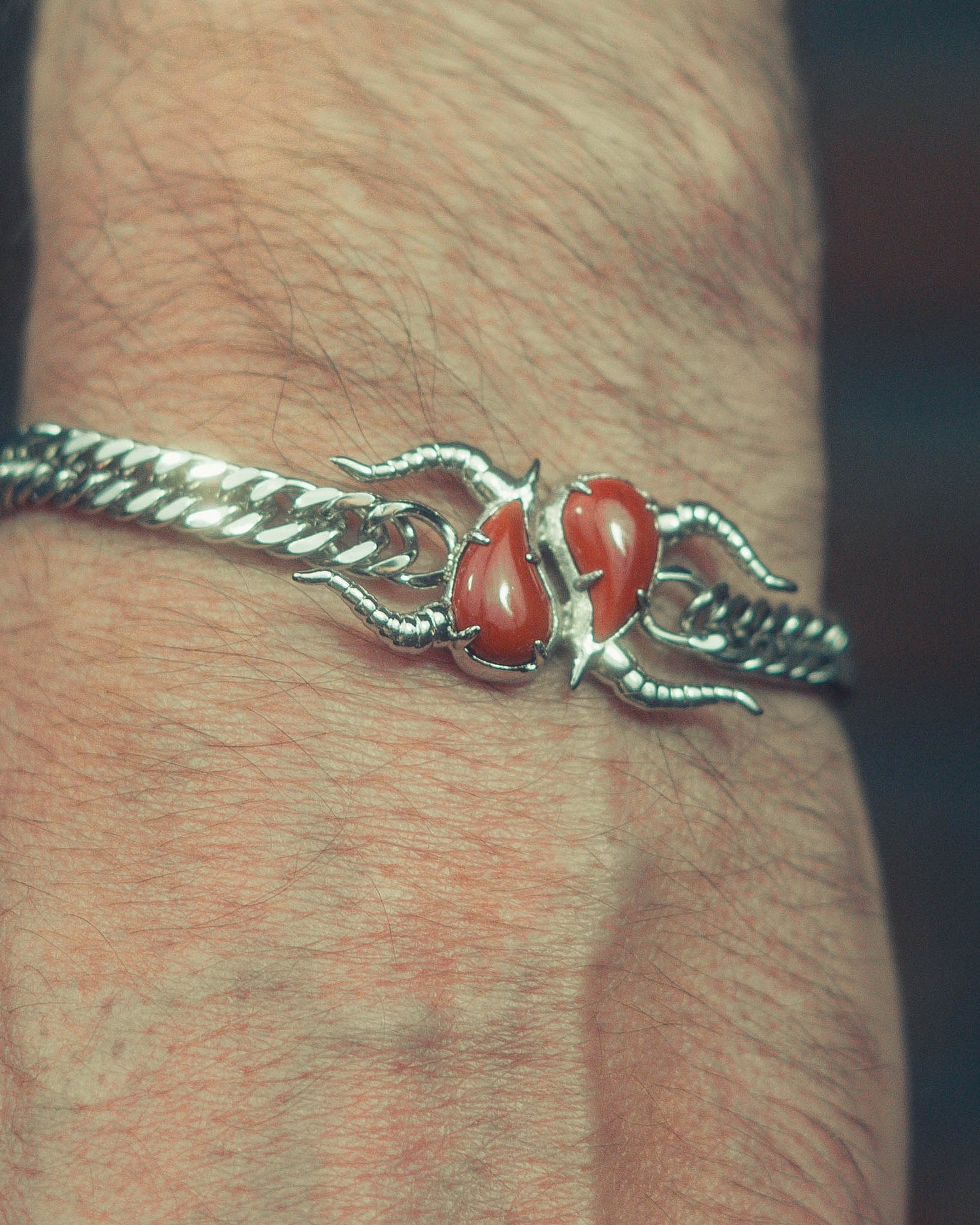 First Blood – Bracelet Jaspe Rouge & Acier Inoxydable | Édition Limitée