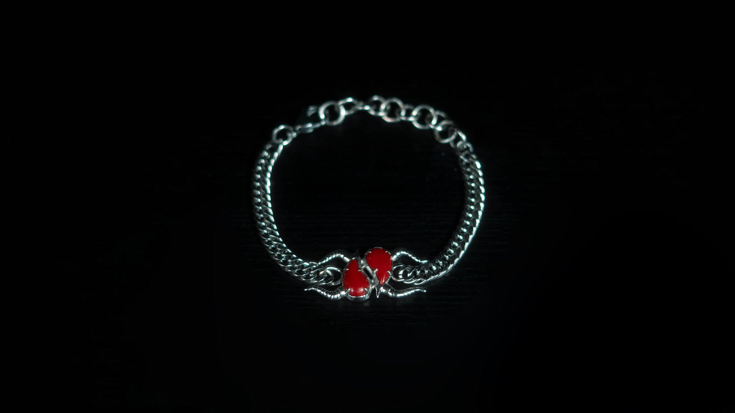 First Blood – Bracelet Jaspe Rouge & Acier Inoxydable | Édition Limitée